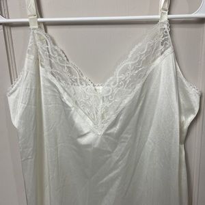 Vintage satin material lace slip dress